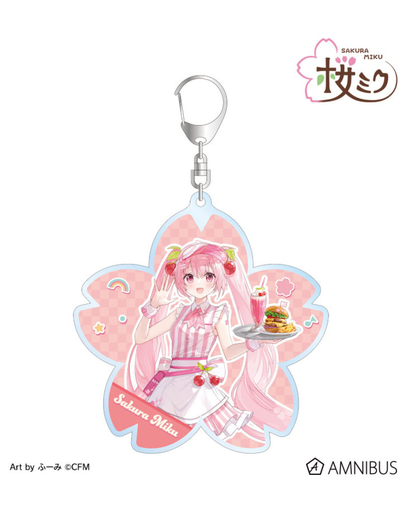 Amnibus Sakura Miku American Diner ver. Art by Fumi BIG Acrylic Keychain