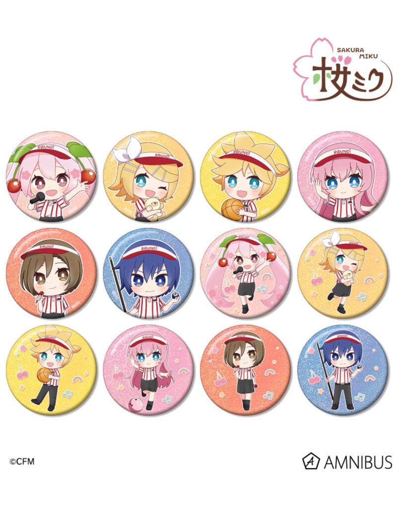 Amnibus Sakura Miku Trading Chibi Chara Holographic Tin Badge(BOX)