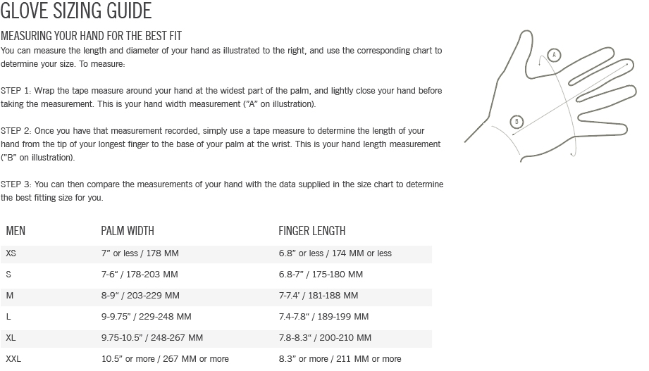 Bike glove size guide Giro