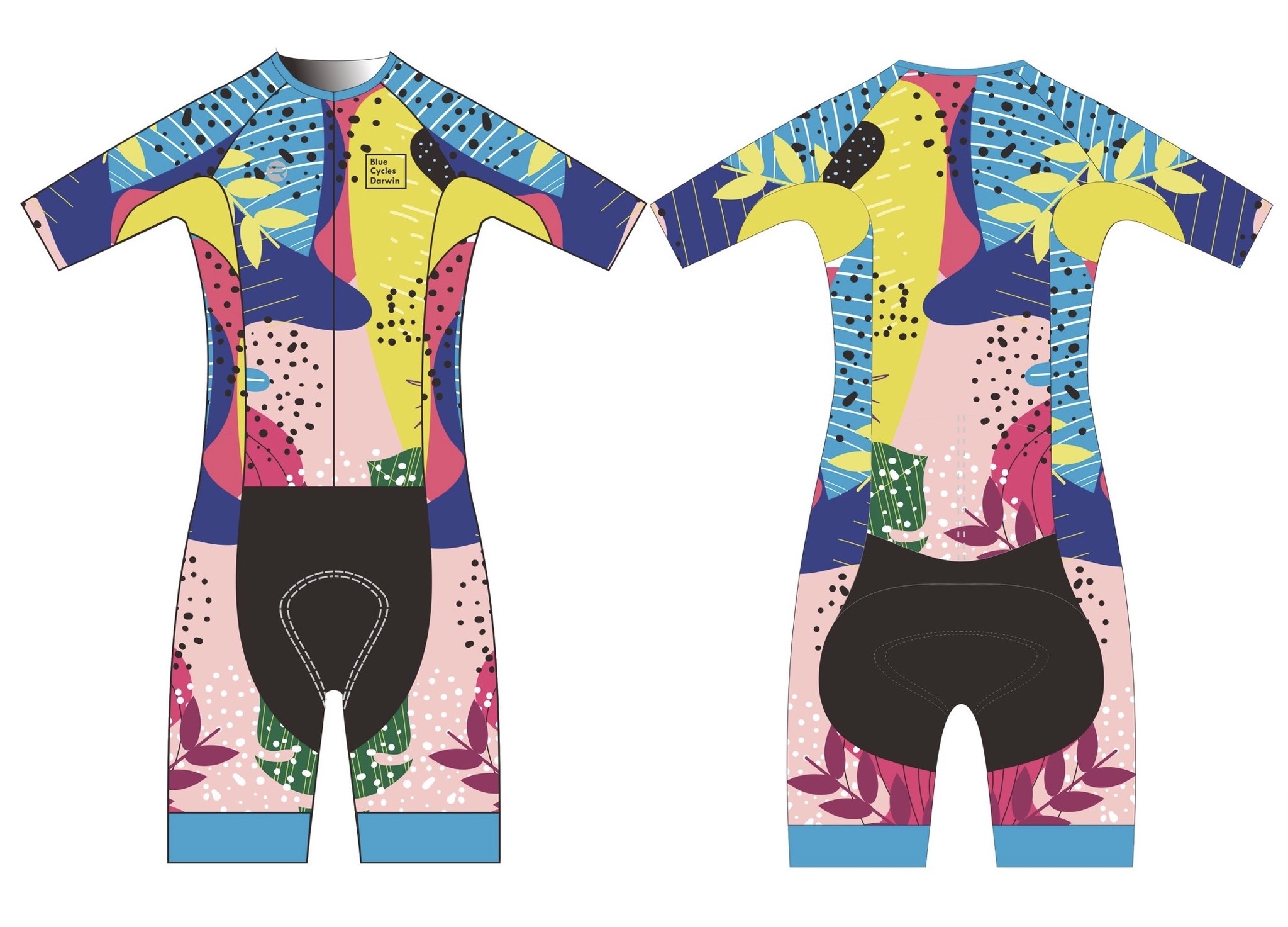Download Tri Suit Half Sleeve Women's New Dawn Collection - Blue Cycles