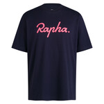 Rapha Rapha Men’s Logo T-Shirt – Dark Navy / High-Vis Pink