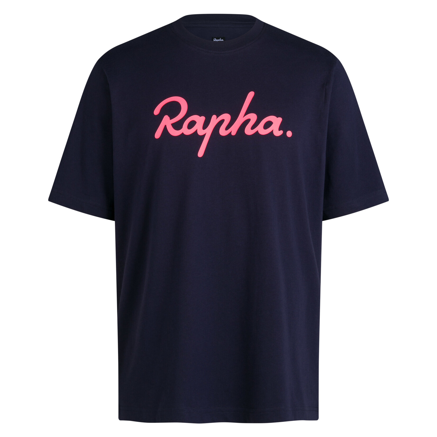 Rapha Rapha Men’s Logo T-Shirt – Dark Navy / High-Vis Pink