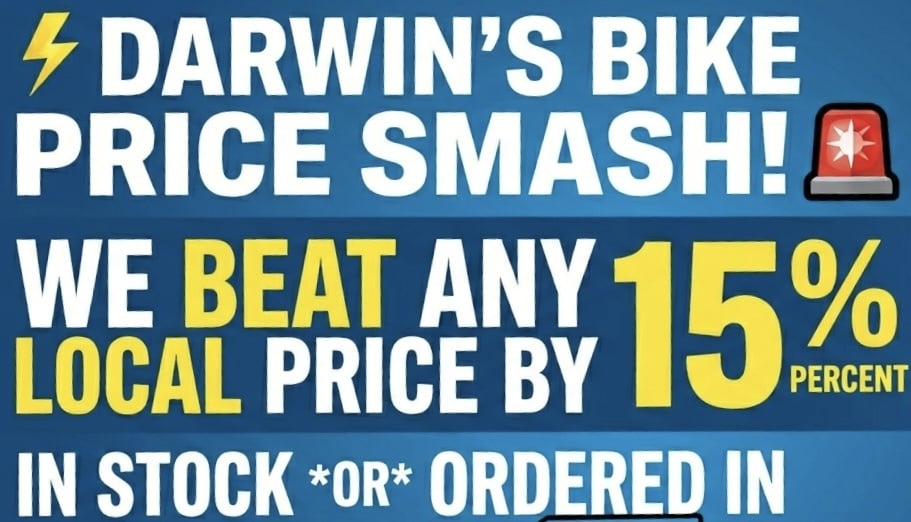 Darwin's Bike Price Leader: We Beat Any Local Price by 15%