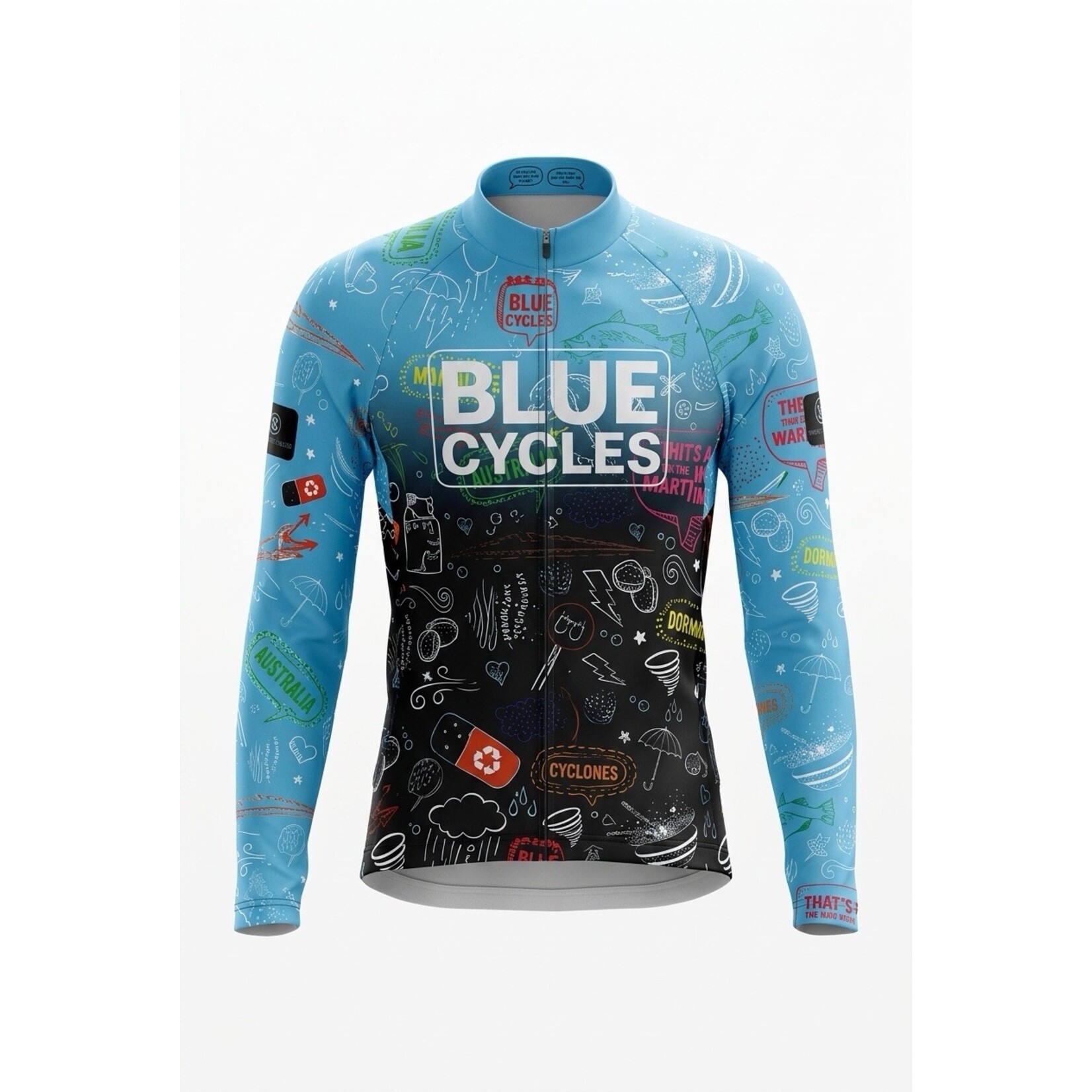 Revolution Clothing Blue Cycles NT Time Cycling Jersey – Long-Sleeve Unisex (Arrival July)