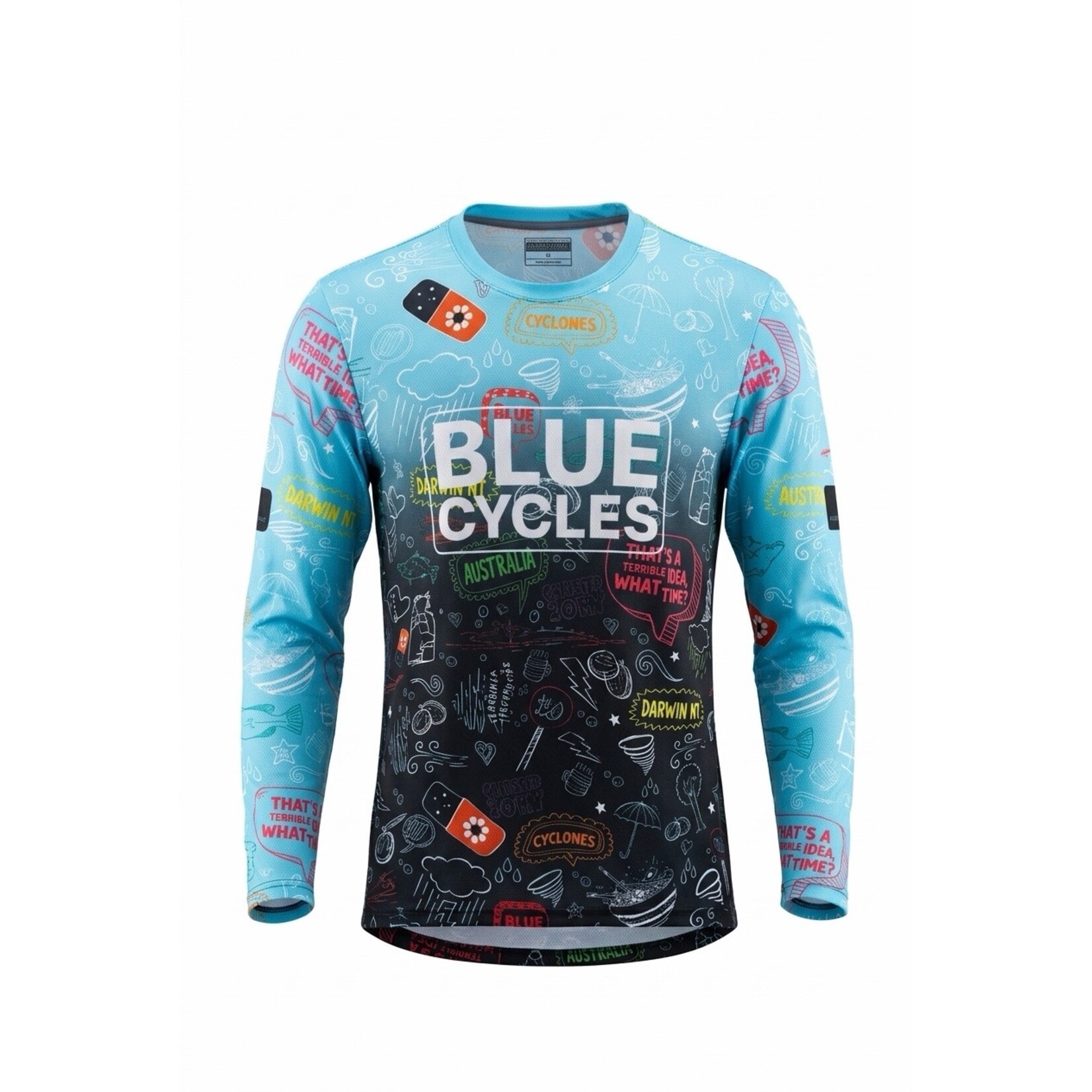 Revolution Clothing Blue Cycles NT Time Running Top – Long-Sleeve Unisex (July Arrival)