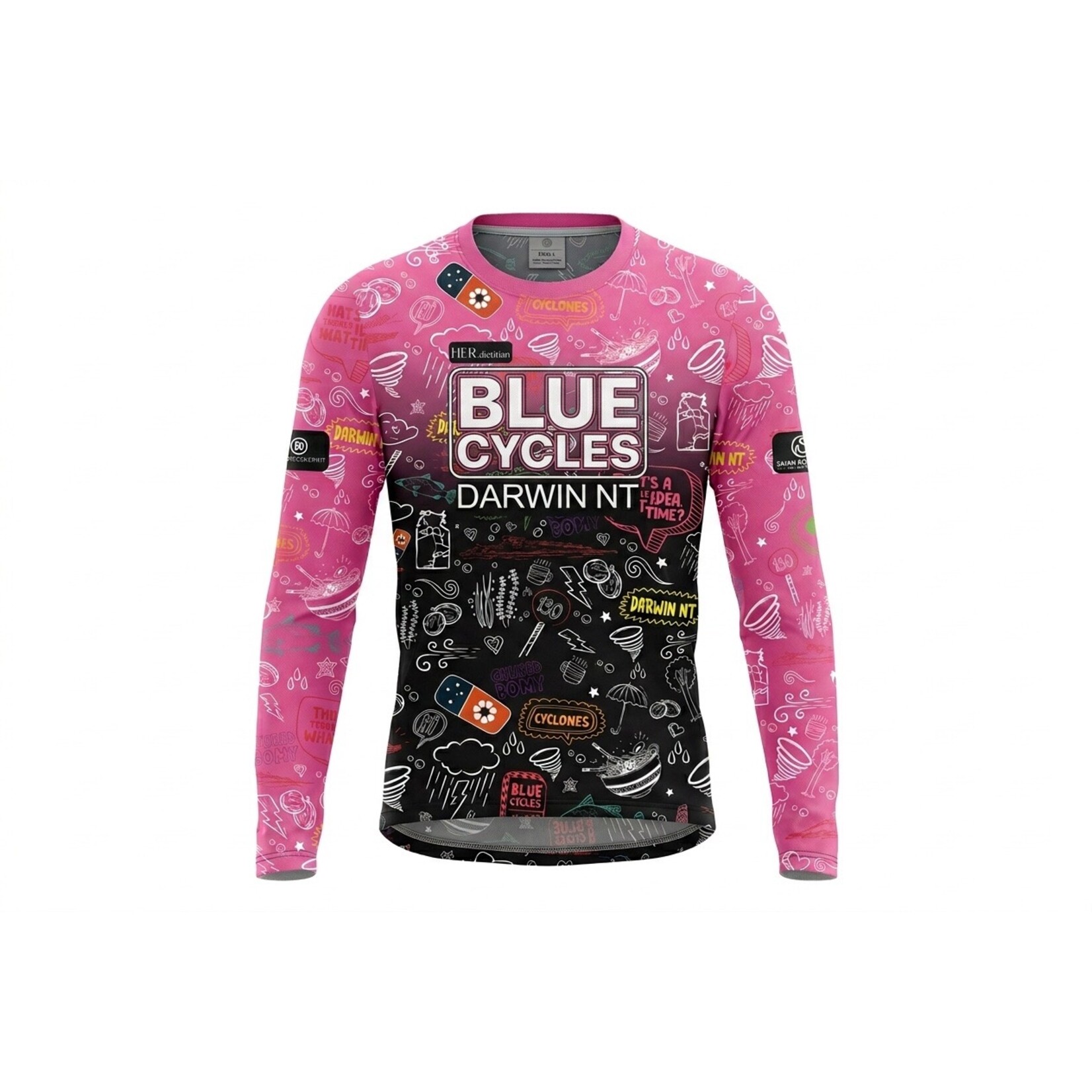 Revolution Clothing Blue Cycles NT Time Running Top – Long-Sleeve Unisex Pink Edition  (Pre Order Landing Aug)