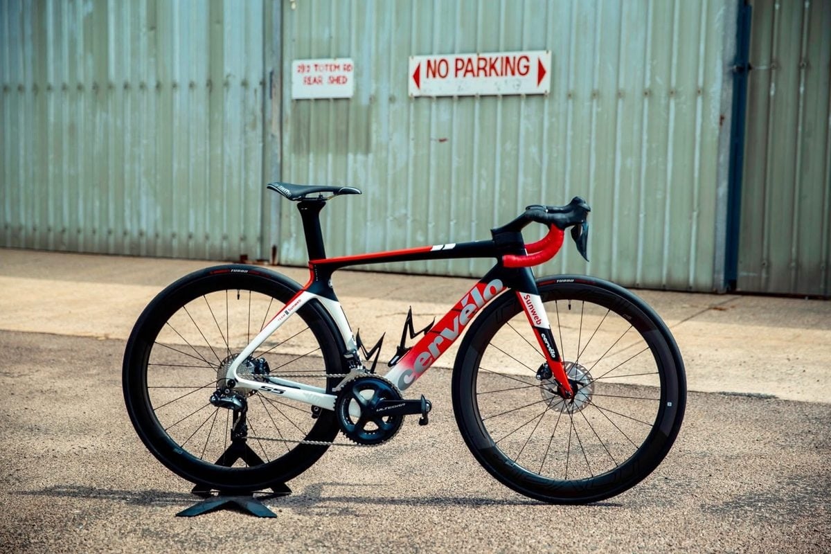 Cervélo custom build in a Team Sunweb colour scheme