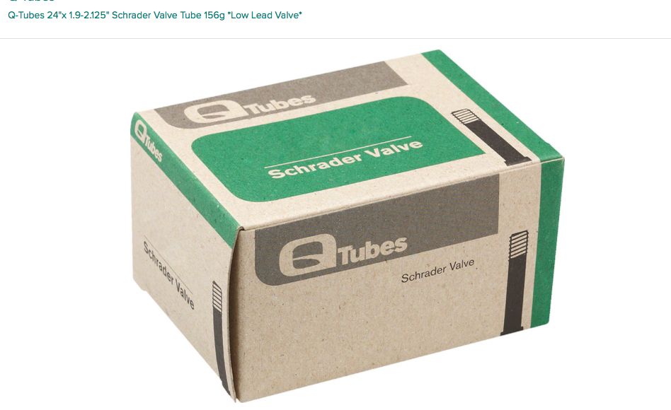 Q-Tubes Q-Tubes 24"x 1.9-2.125" Schrader Valve Tube 156g *Low Lead Valve*