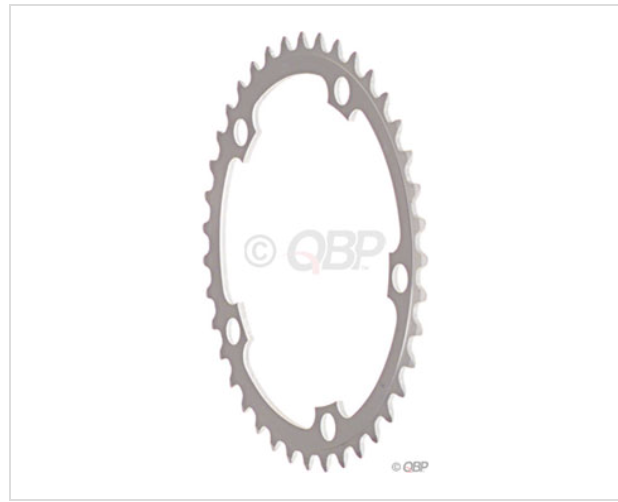 Sugino Sugino 46t x 130mm 5-Bolt Chainring, Anodized Silver