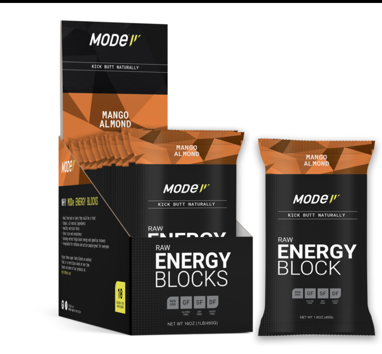 MOde Sports Nutrition Mode Raw Energy Blocks, Mango Almond, Single