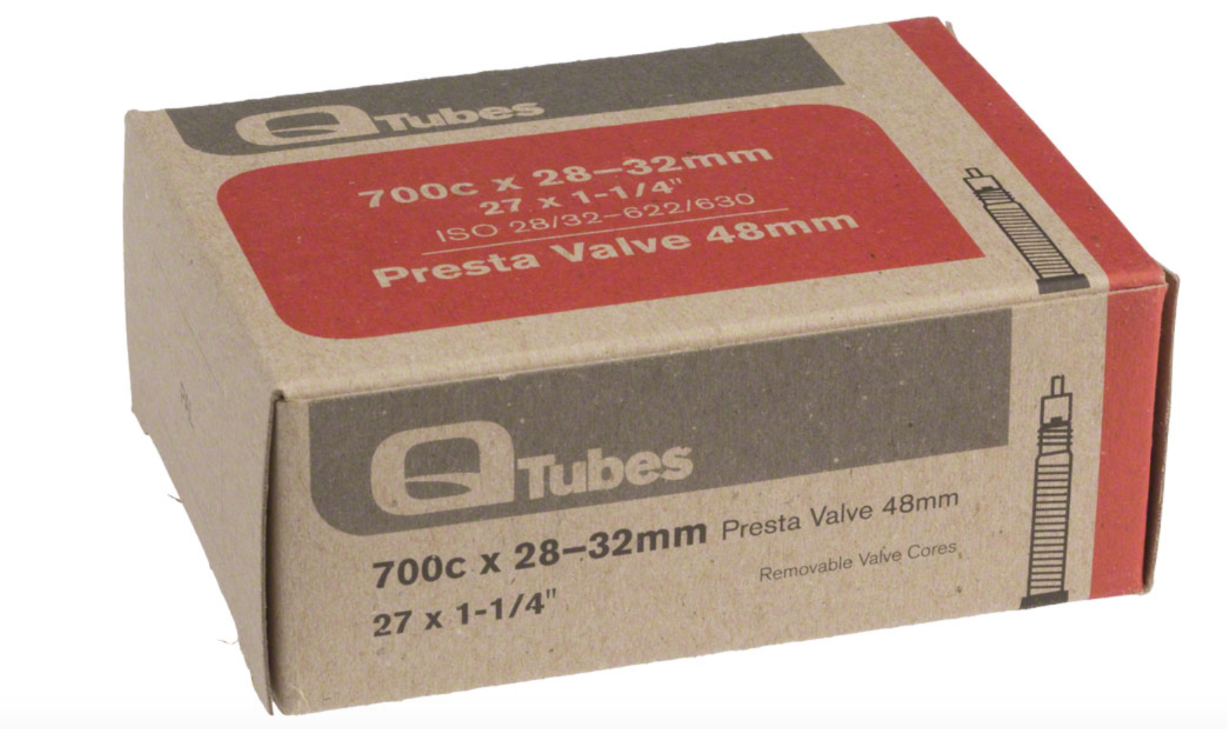 Q-Tubes Q-Tubes 700c x 28-32mm 48mm Presta Valve Tube 129g