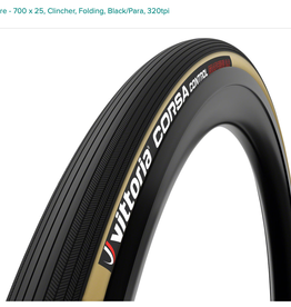 Vittoria Vittoria Corsa Control Tire - 700 x 25, Clincher, Folding, Black