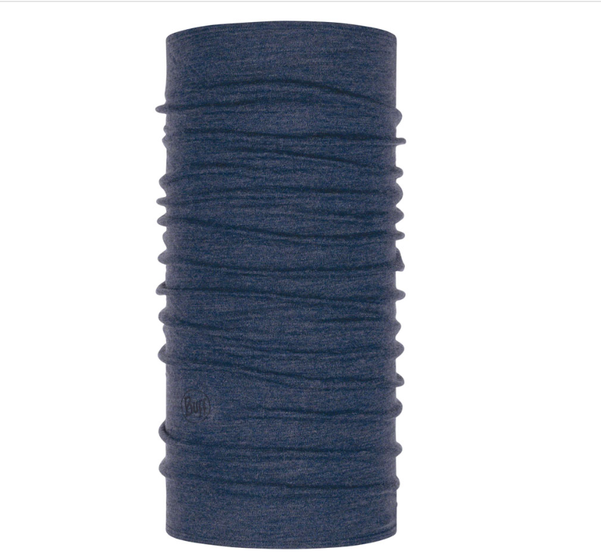 Buff Buff Midweight Merino Wool Multifunctional Headwear: Night Blue Melange, One Size