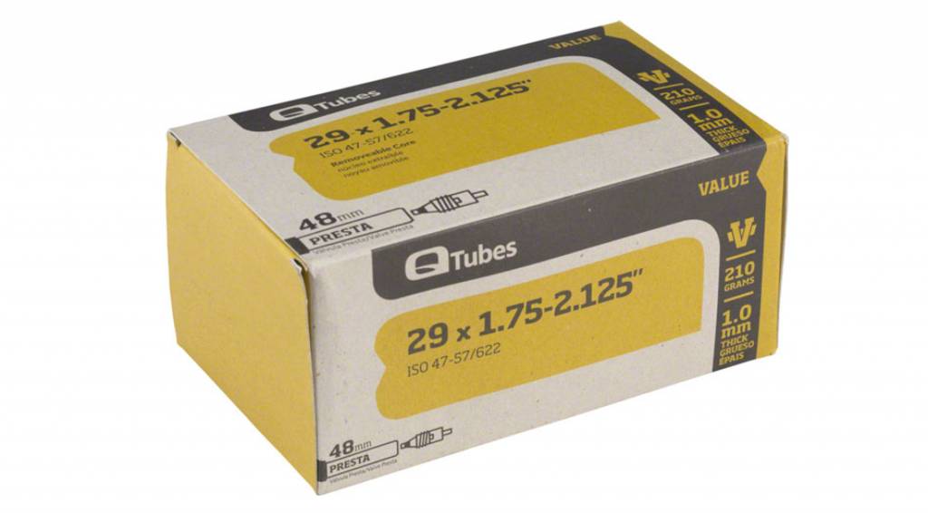 Q-Tubes Q-Tubes Value Series Tube with 48mm Presta Valve: 29" x 1.75-2.125"