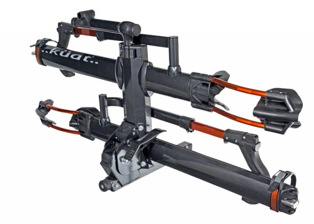 Kuat Kuat NV 2.0 2-Bike Tray Hitch Rack: Metallic Gray and Orange, 2" Receiver