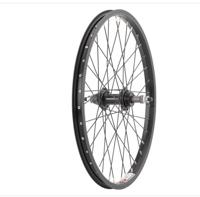 Sta-Tru Sta-Tru Single Wall Rear Wheel - 20", Bolt On 3/8" x 135mm, Rim Brake, Freewheel, Black, Clincher