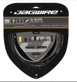 Jagwire Jagwire 2x Elite Link Shift Cable Kit SRAM/Shimano with Polished Ultra-Slick Cables, Black