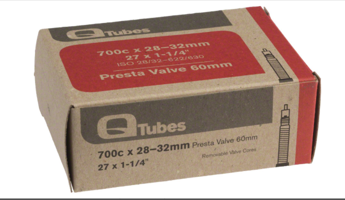 Q-Tubes Q-Tubes 700c x 28-32mm 60mm Presta Valve Tube 129g