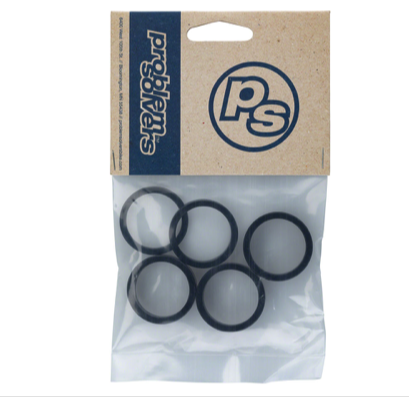 Problem Solvers Problem Solvers Headset Stack Spacer - 25.4, 3mm (1), 5mm (1), 10mm (3), Aluminum, Black, Assorted 5 Piece Kit, 1" spacer kit