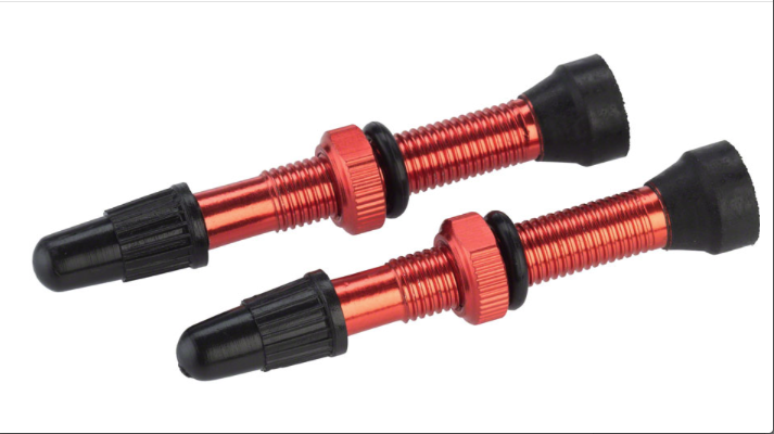 red tubeless valves