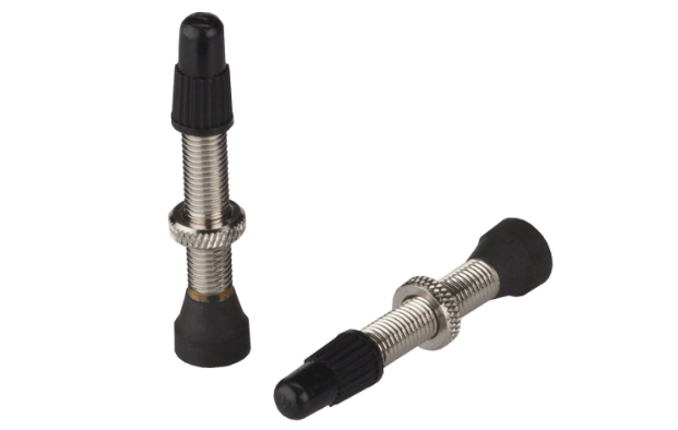 Whisky Parts Co. WHISKY No.7 Brass Tubeless Valves - Pair, 40mm, Silver