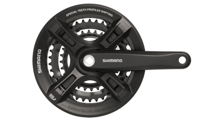 Shimano Shimano Altus FC-M311 Crankset - 170mm, 7/8-Speed, 48/38/28t, Riveted, Square Taper JIS Spindle Interface, Black
