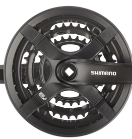 Shimano Shimano Tourney FC-TY501 Crankset - 170mm, 6/7/8-Speed, 42/34/24t, Riveted, Square Taper JIS Spindle Interface, Black