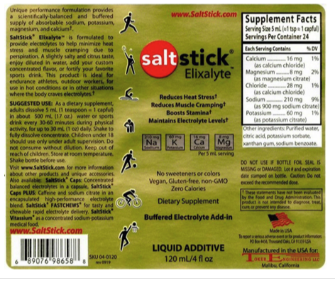 SaltStick Saltstick Elixalyte Bottle - 120ml