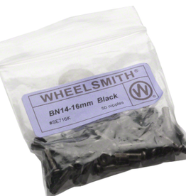 Wheelsmith Wheelsmith 2.0 x 16mm Black Brass Nipples, Bag of 50