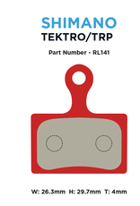 MTX Braking MTX Red Label Race Brake Pads - Disc Brake Pad for Shimano Flat Mount Brakes - Dura-Ace, Ultegra, 105 and GRX