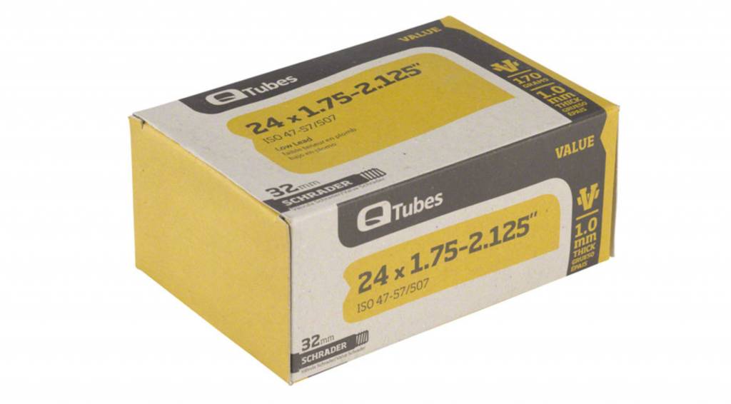 Q-Tubes Q-Tubes Value Series Tube with Low Lead Schrader Valve: 24" x 1.75-2.125"