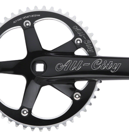 All-City All-City 612 Track Crankset - 170mm, Single Speed, 46t, 144 BCD, Square Taper JIS Spindle Interface, Black