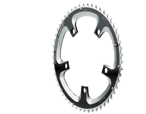 Full Speed Ahead FSA (Full Speed Ahead) Super Road Chainring - 53t, 130 BCD, 5-Bolt, Aluminum, N10/N11, Black/Silver 10 Speed