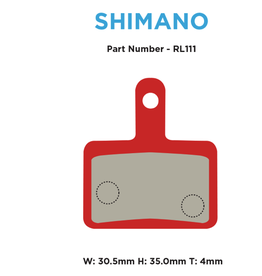 MTX Braking MTX Braking Red Label Race Pads - Deore RL 111 - Shimano Deore BR-M525, BR-M515, BR-M375, BR-M415, BR-M416, BR-M446, BR-M465, BR-M475, BR-M485, BR-M486, BR-M495, BR-M575, MT-500 Promax Decode R