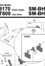 Shimano Shimano K03S Resin Disc Brake Pads - Resin, Steel Backed, Fits 105 BR-R7070, Tiagra BR-4770, BR-RS405, BR-R8070, BR-R9170