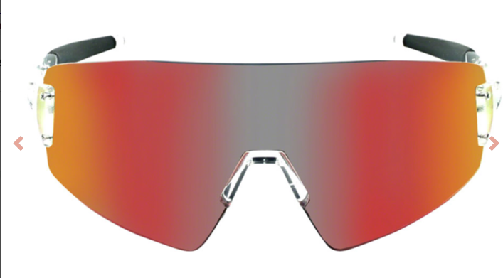 Optic Nerve Optic Nerve FixeBLAST Sunglasses - Shiny Crystal Clear, Smoke Lens with Red Mirror