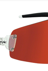 Optic Nerve Optic Nerve FixeBLAST Sunglasses - Shiny Crystal Clear, Smoke Lens with Red Mirror