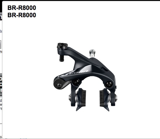 Shimano SHIMANO CALIPER BRAKE, BR-R8000, ULTEGRA, F AND R SET CS-51 SUNKEN NUT:10.5MM ADD 12.5/18/27/32MM NUT, R55C4 SHOE