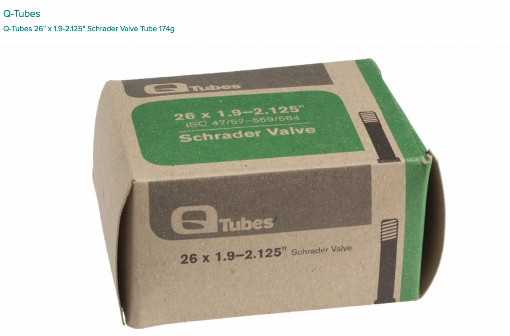 Q-Tubes Q-Tubes 26" x 1.9-2.125" Schrader Valve Tube 174g