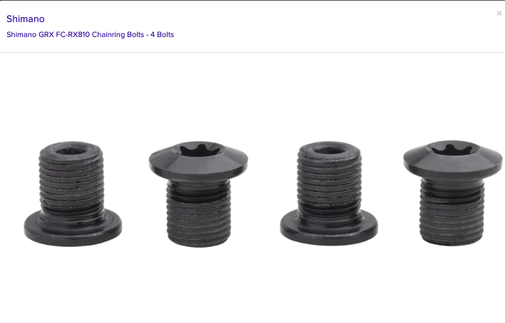 Shimano SHIMANO CRANK FC-RX810 GEAR FIXING BOLT M8X9 / 1 UNIT = 4 PCS