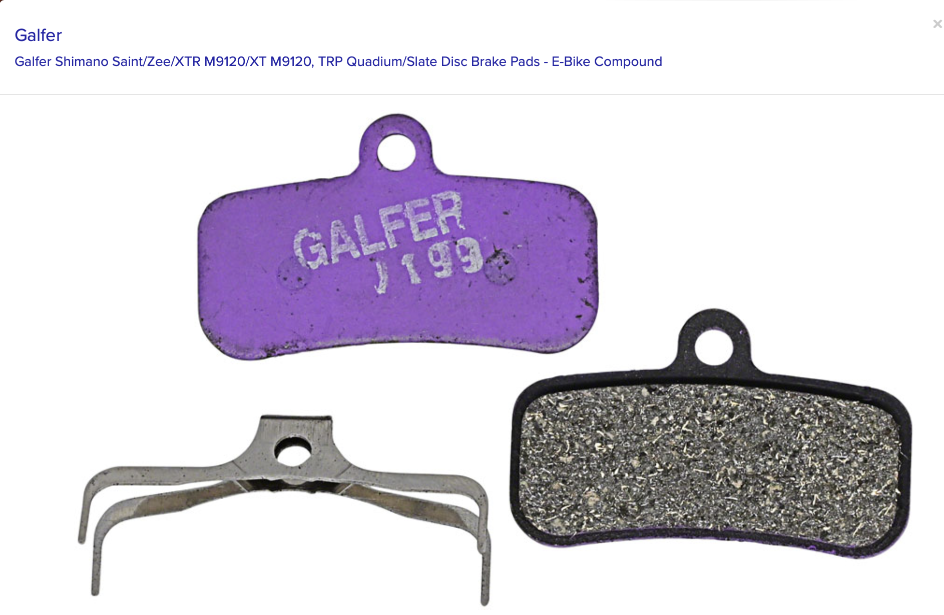 Galfer Galfer Shimano Saint/Zee/XTR M9120/XT M9120, TRP Quadium/Slate Disc Brake Pads - E-Bike Compound