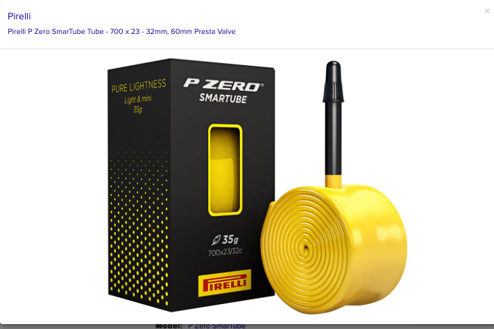 Pirelli Pirelli P Zero SmarTube Tube - 700 x 23 - 32mm, 60mm Presta Valve