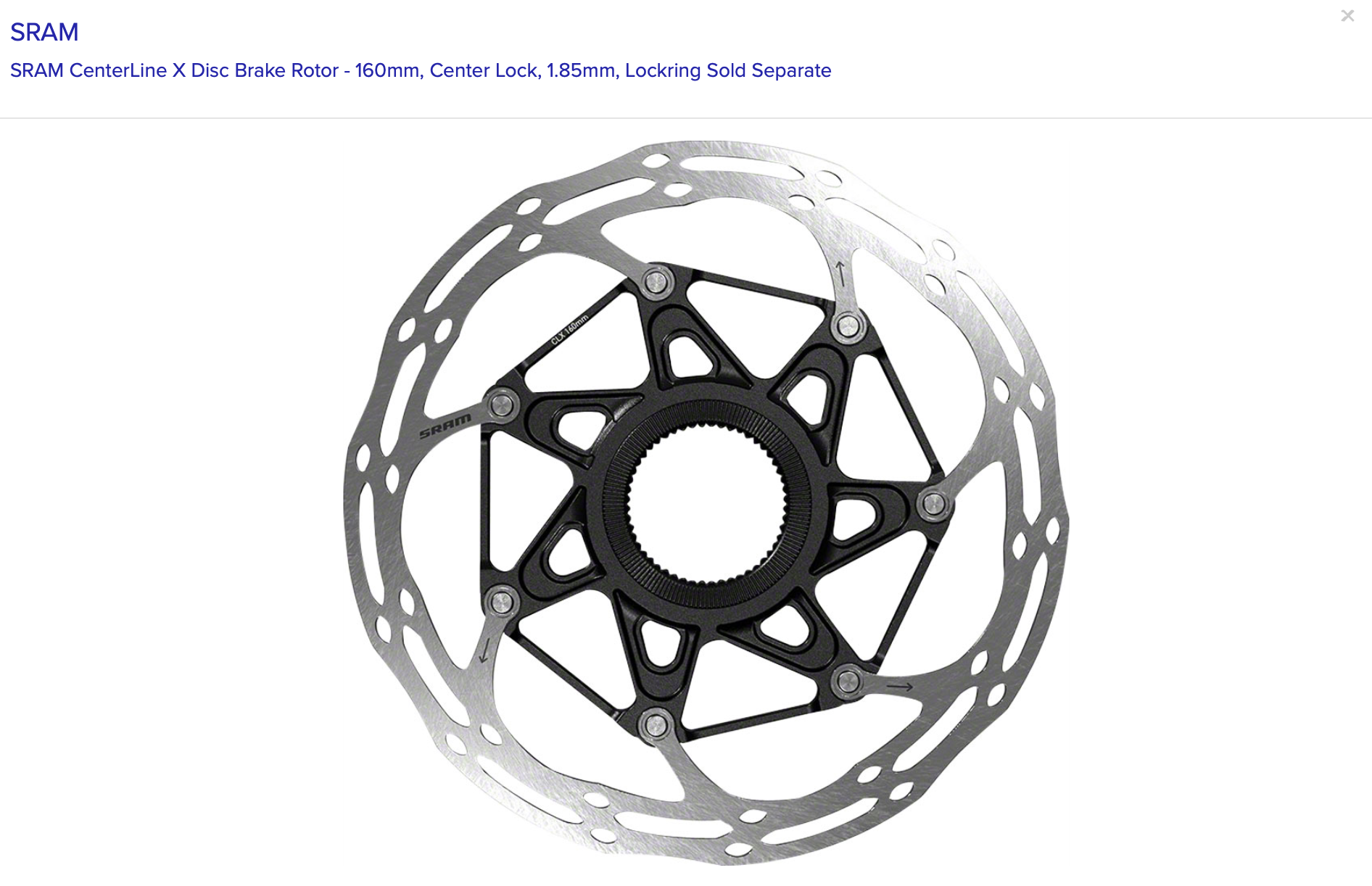 SRAM SRAM CenterLine X Disc Brake Rotor - 160mm, Center Lock, Silver/Black