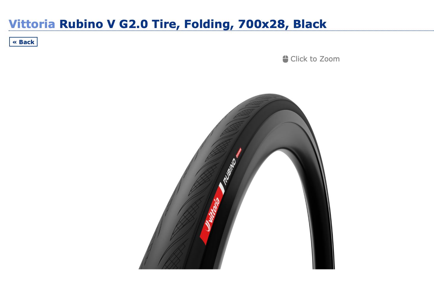 Vittoria Vittoria Rubino V G2.0 Tire, Folding, 700x28, Black