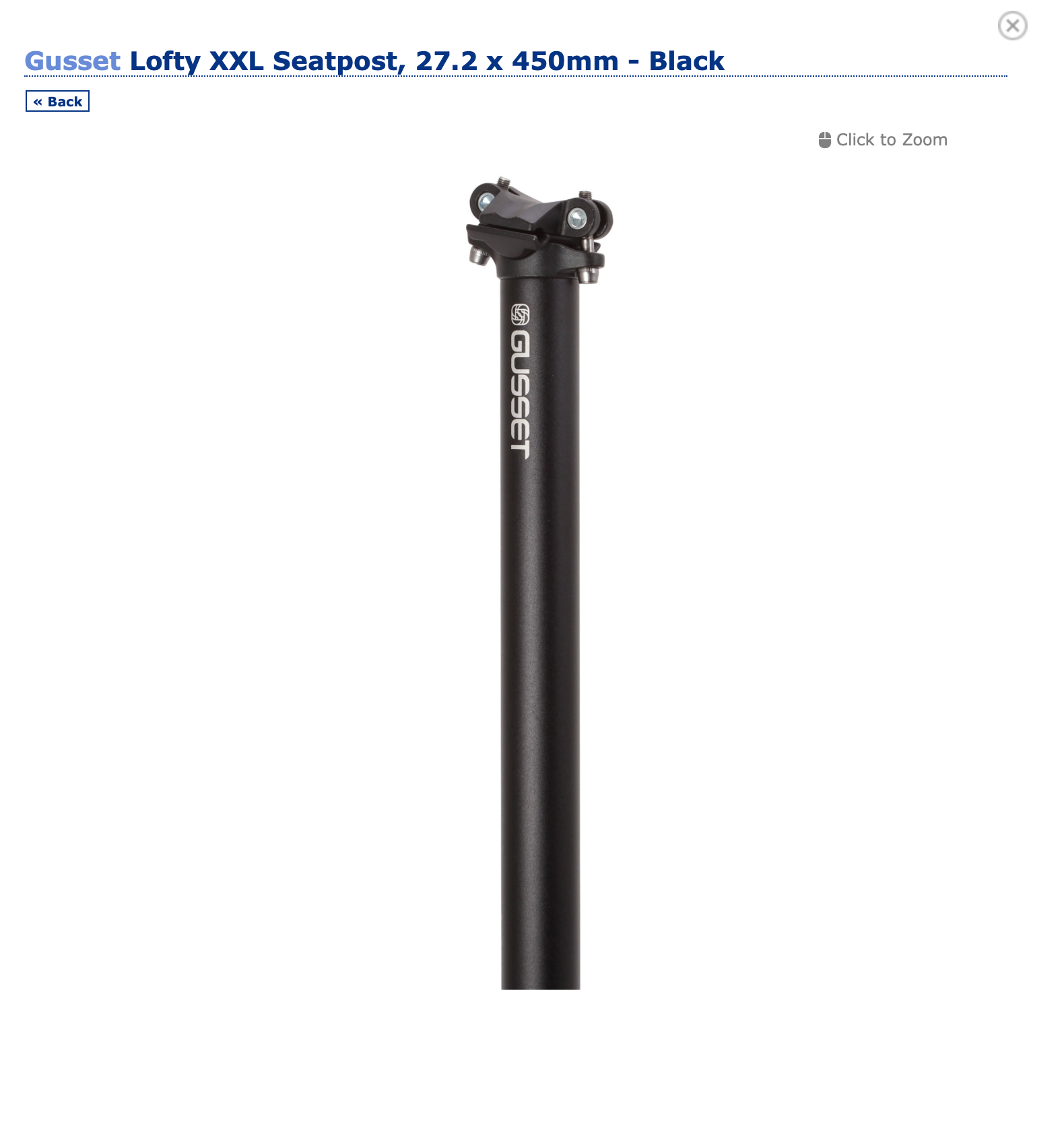 Gusset Gusset Lofty XXL Seatpost, 27.2 x 450mm - Black