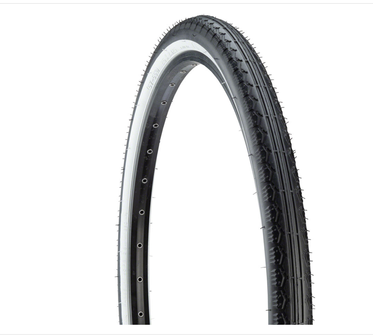 Kenda Kenda Cruiser K130 Tire - 26 x 2.125, Clincher, Wire, Black/White, 22tpi