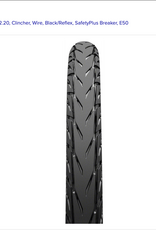 Continental Continental Contact Plus City Tire - 26 x 2.20, Clincher, Wire, Black/Reflex, SafetyPlus Breaker, E50