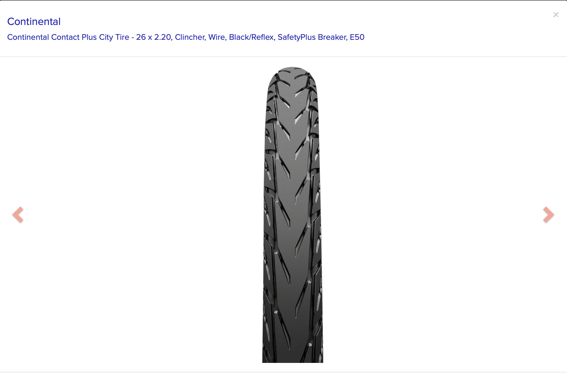 Continental Continental Contact Plus City Tire - 26 x 2.20, Clincher, Wire, Black/Reflex, SafetyPlus Breaker, E50