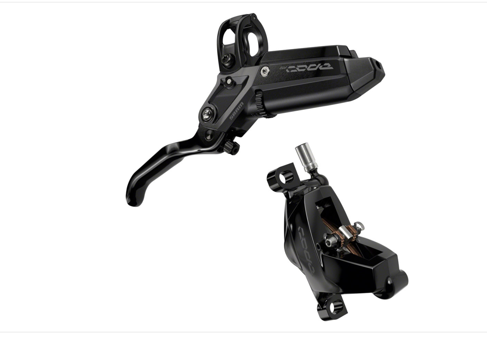 SRAM SRAM Code Silver Stealth Disc Brake and Lever - Front, Post Mount, 4-Piston, Aluminum Lever, SS Hardware, Black, C1