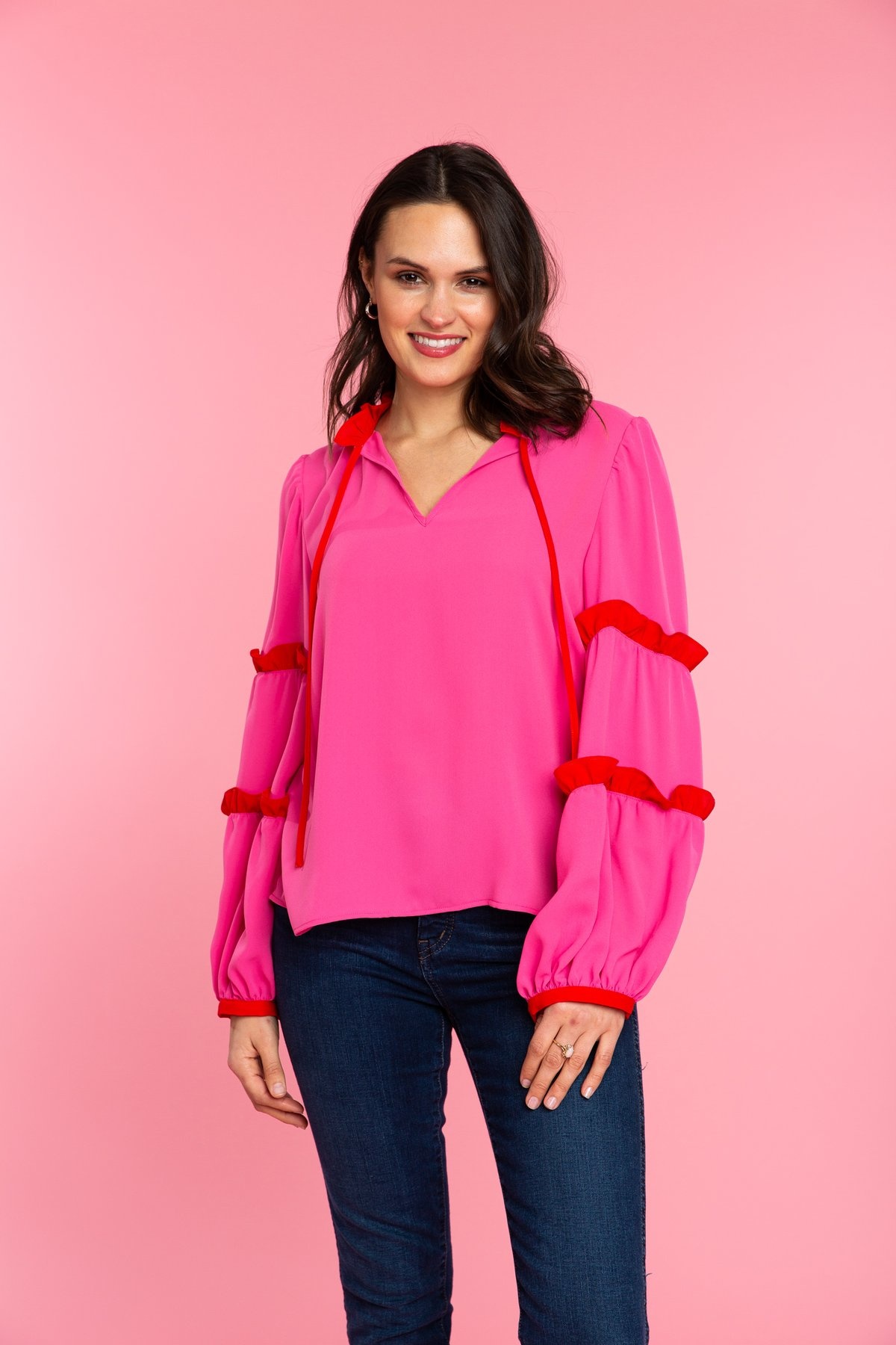 Crosby By Mollie Burch Rhodes Blouse Candy Pink